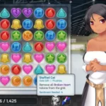 Giao diện màn hình game HuniePop, thể hiện kiểu game người lớn (NSFW) đang chịu ảnh hưởng từ chính sách thanh toán