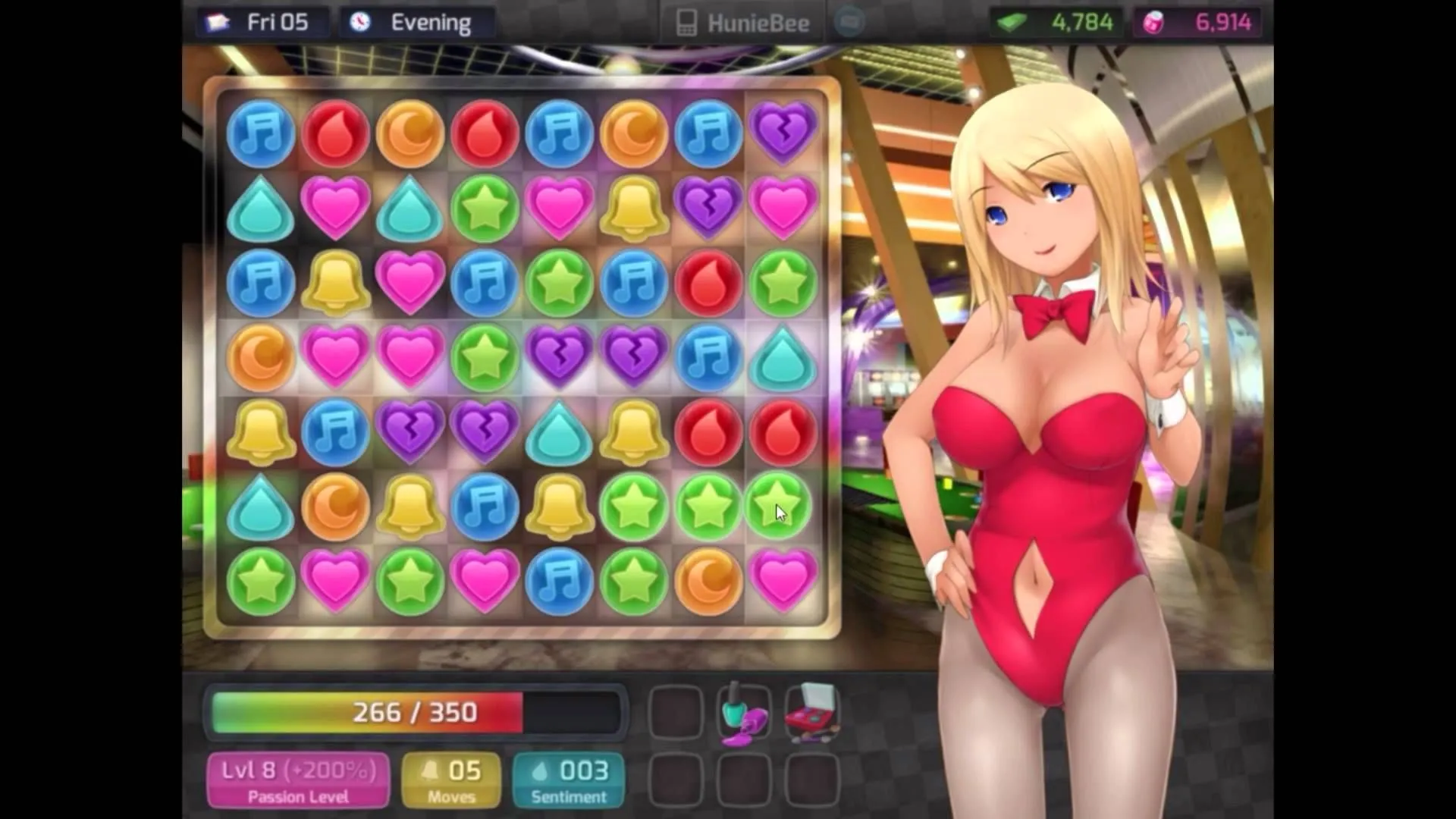 Giao diện trò chơi HuniePop, minh họa nội dung game người lớn trên Itch.io đang được tái lập chỉ mục.