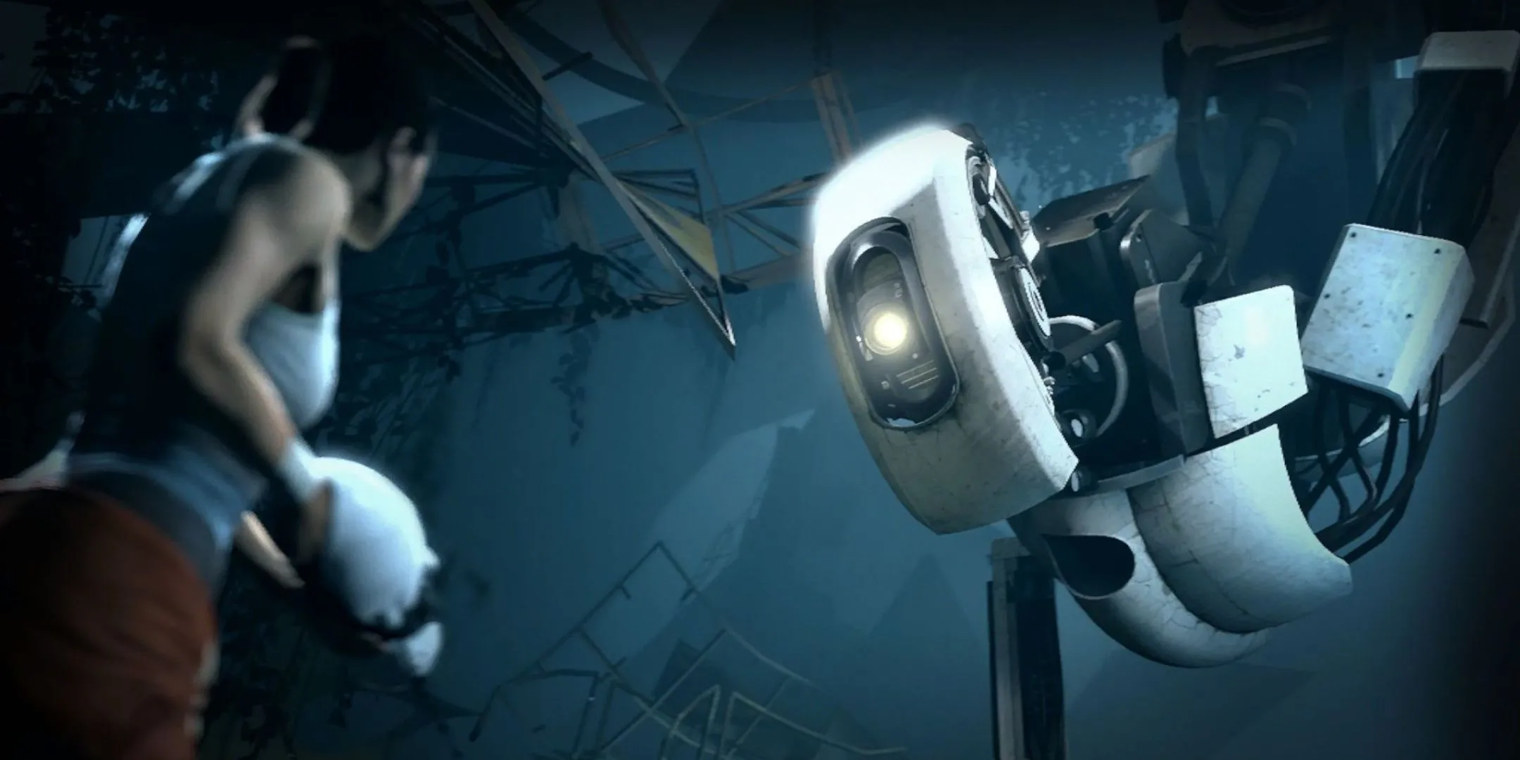 GLaDOS đối mặt với Chell trong Portal 2