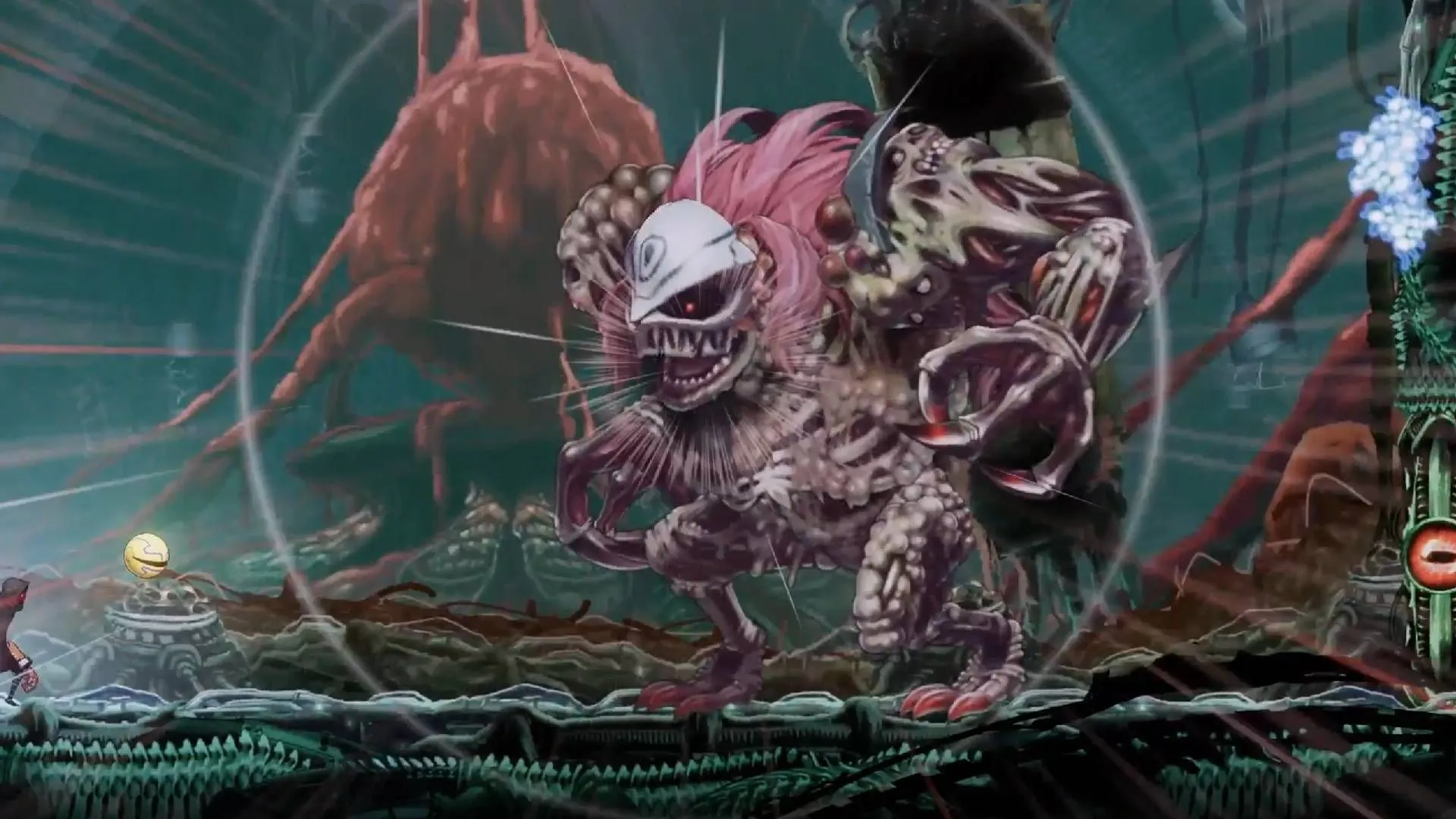 Góc nhìn cận cảnh về môi trường chiến đấu và kẻ thù trong Shadow Labyrinth, nhấn mạnh sự khắc nghiệt của gameplay.
