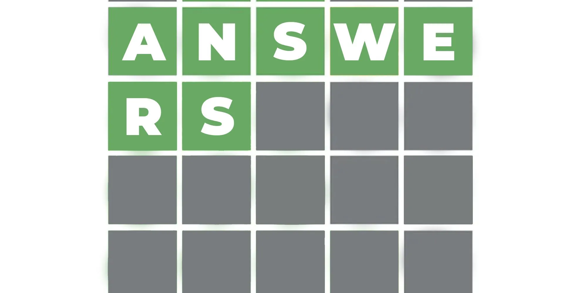 Hình ảnh bảng Wordle cùng với dòng chữ &quot;ANSWERS&quot; biểu thị phần đáp án cuối cùng.