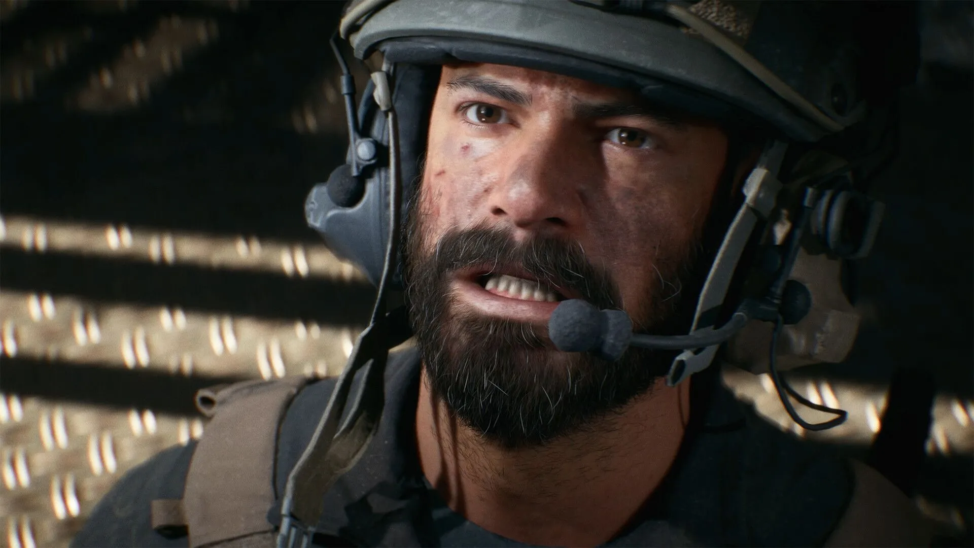 Hình ảnh cận cảnh một binh sĩ trong trang phục quân đội chân thực của Battlefield 6, thể hiện sự chi tiết