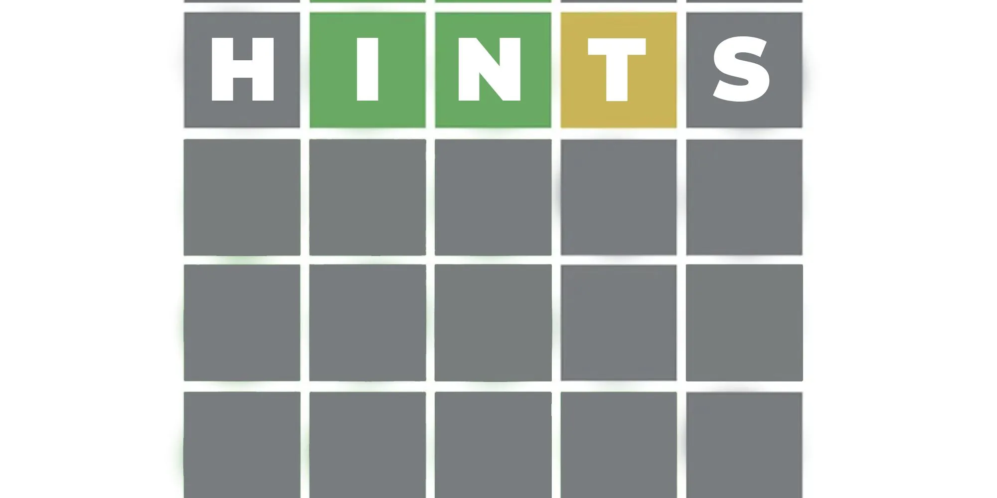 Hình ảnh minh họa bảng Wordle và dòng chữ "Hints" đại diện cho phần gợi ý chữ cái.