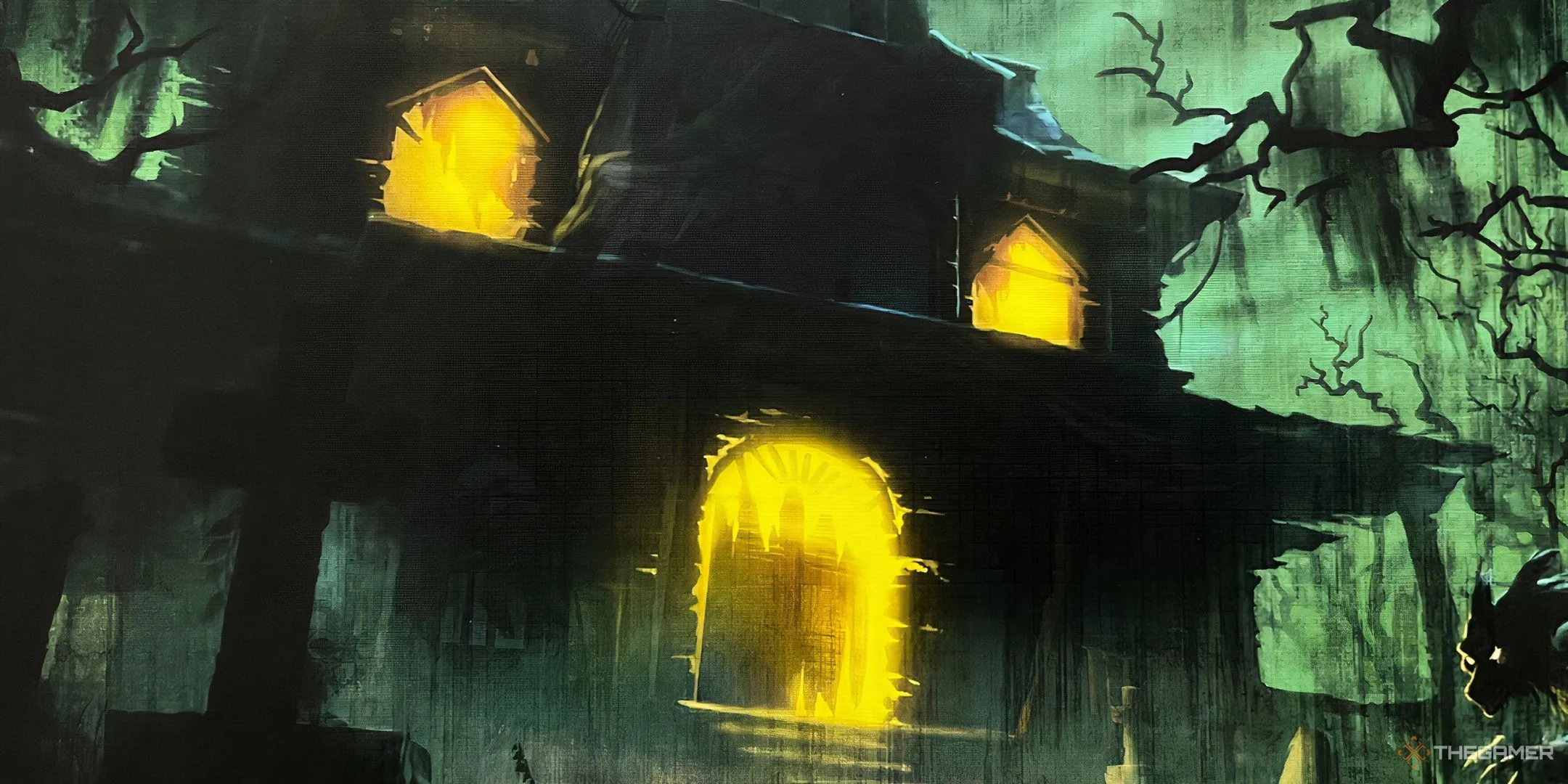Hình ảnh ngôi nhà ma ám đáng sợ trong Betrayal at House on the Hill, một board game kinh dị
