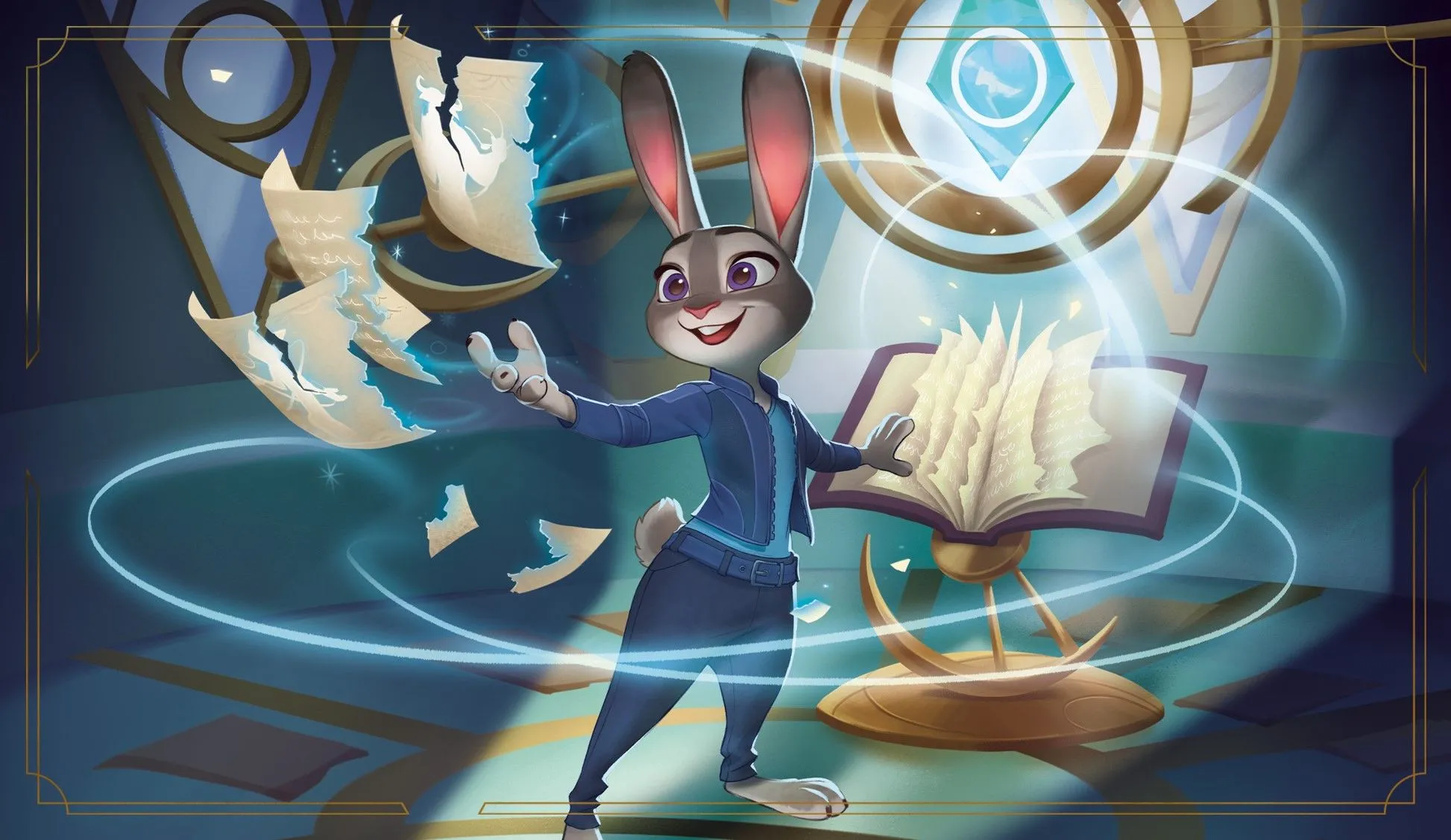 Hình ảnh quảng bá Zootopia, hé lộ dàn nhân vật Judy Hopps và Nick Wilde sẽ xuất hiện trong bộ Whispers in the Well của Disney Lorcana