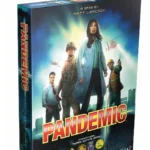 Hộp board game Pandemic với hình ảnh các nhà khoa học đang chống lại dịch bệnh toàn cầu