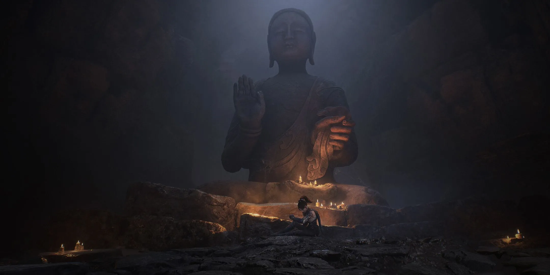 Khung cảnh bí ẩn với tượng Phật lớn trong thế giới Wuchang Fallen Feathers