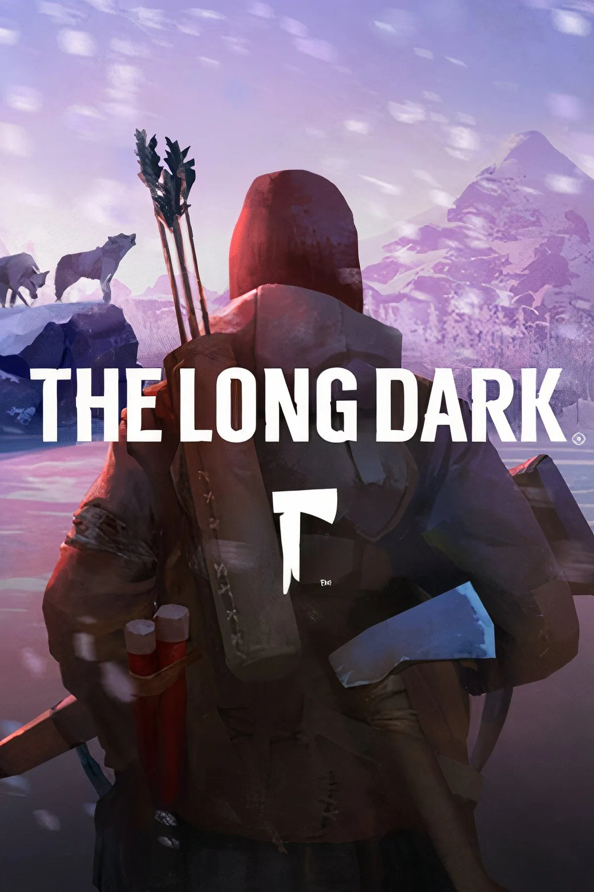 Màn hình nhân vật trong The Long Dark, hiển thị các chỉ số sinh tồn và trang bị giữa tuyết trắng.
