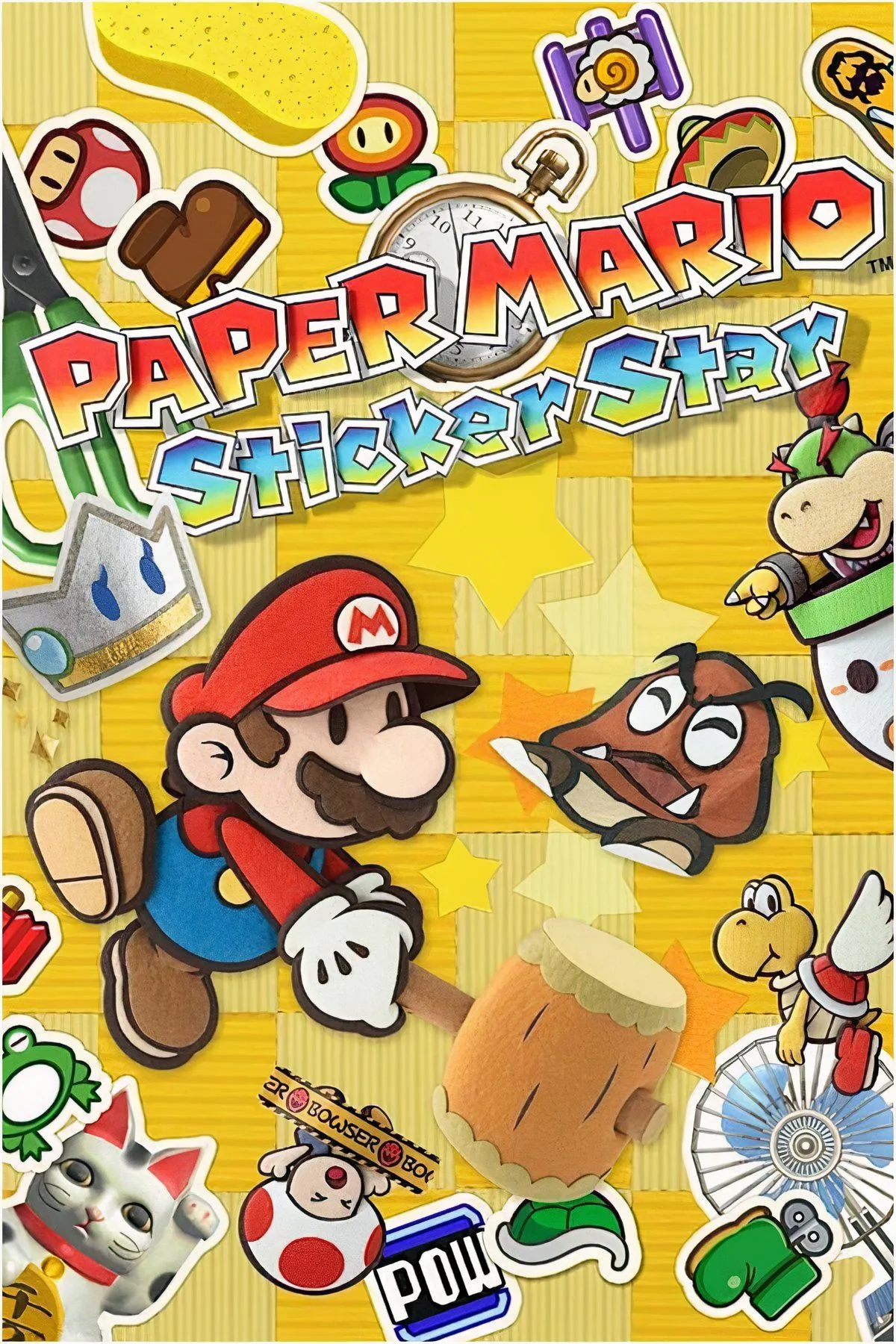 Mario giấy sử dụng sticker trong trận chiến RPG theo lượt tại Paper Mario Sticker Star