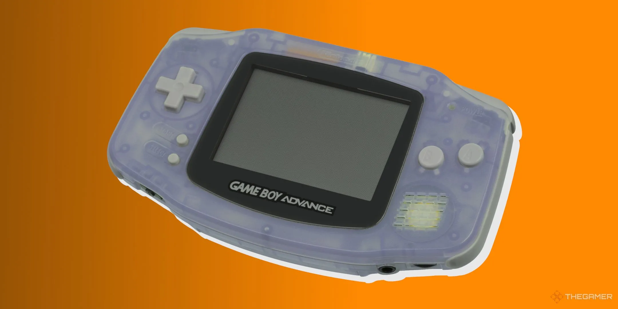 Máy chơi game Game Boy Advance (GBA) phiên bản Crystal màu tím trong suốt.