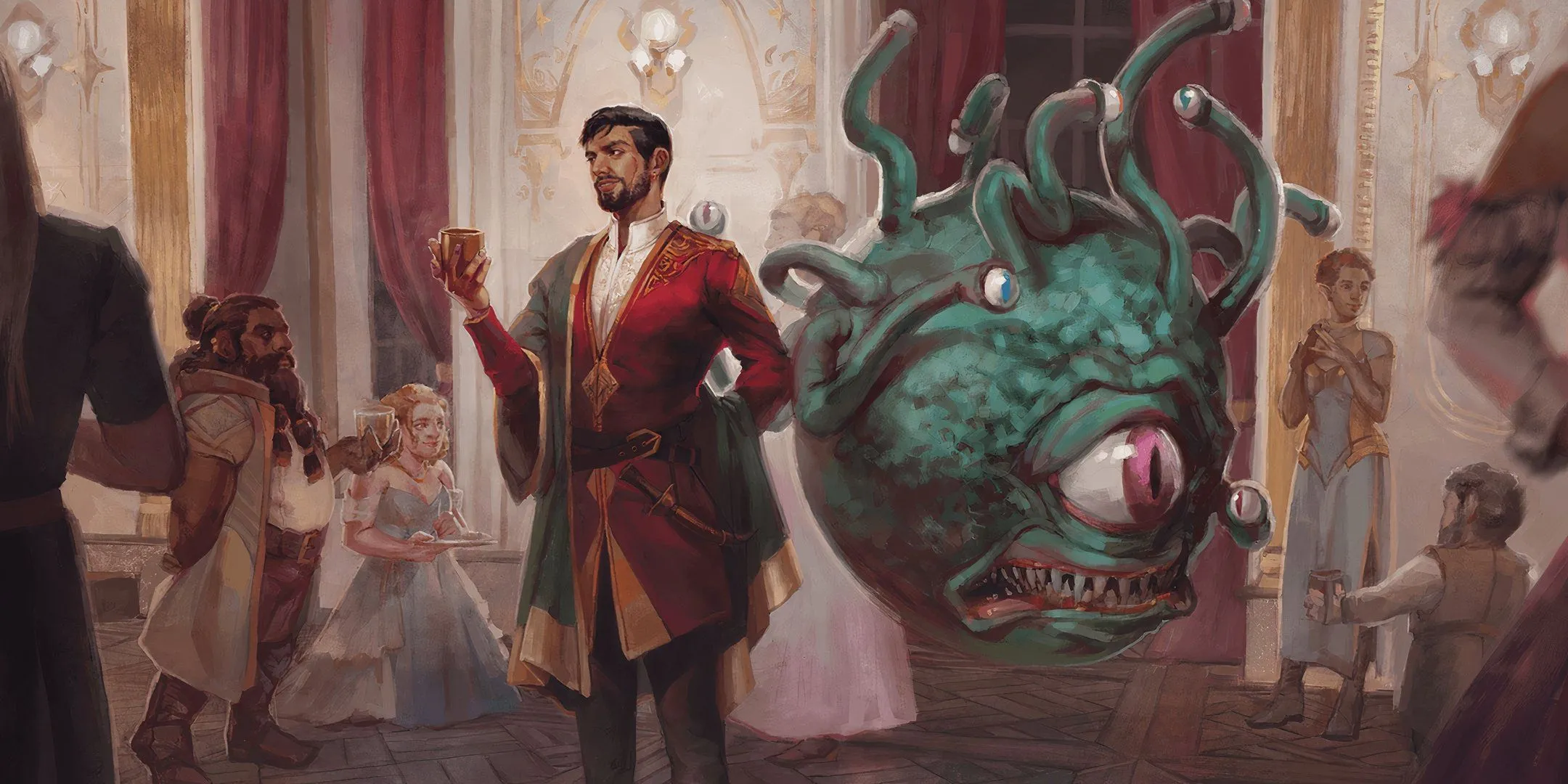 Một người hát rong và một beholder trong D&amp;D, minh họa sự đa dạng của nhân vật và tầm quan trọng của giọng nói trong nhập vai.