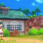 Người chơi đang đứng trước nông trại của mình tại Zephyr Town trong Story of Seasons Grand Bazaar.