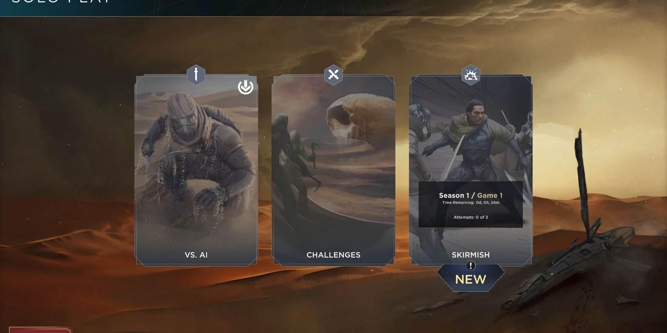 Nhiều lá bài từ board game Dune Imperium, thể hiện các nhân vật và phe phái