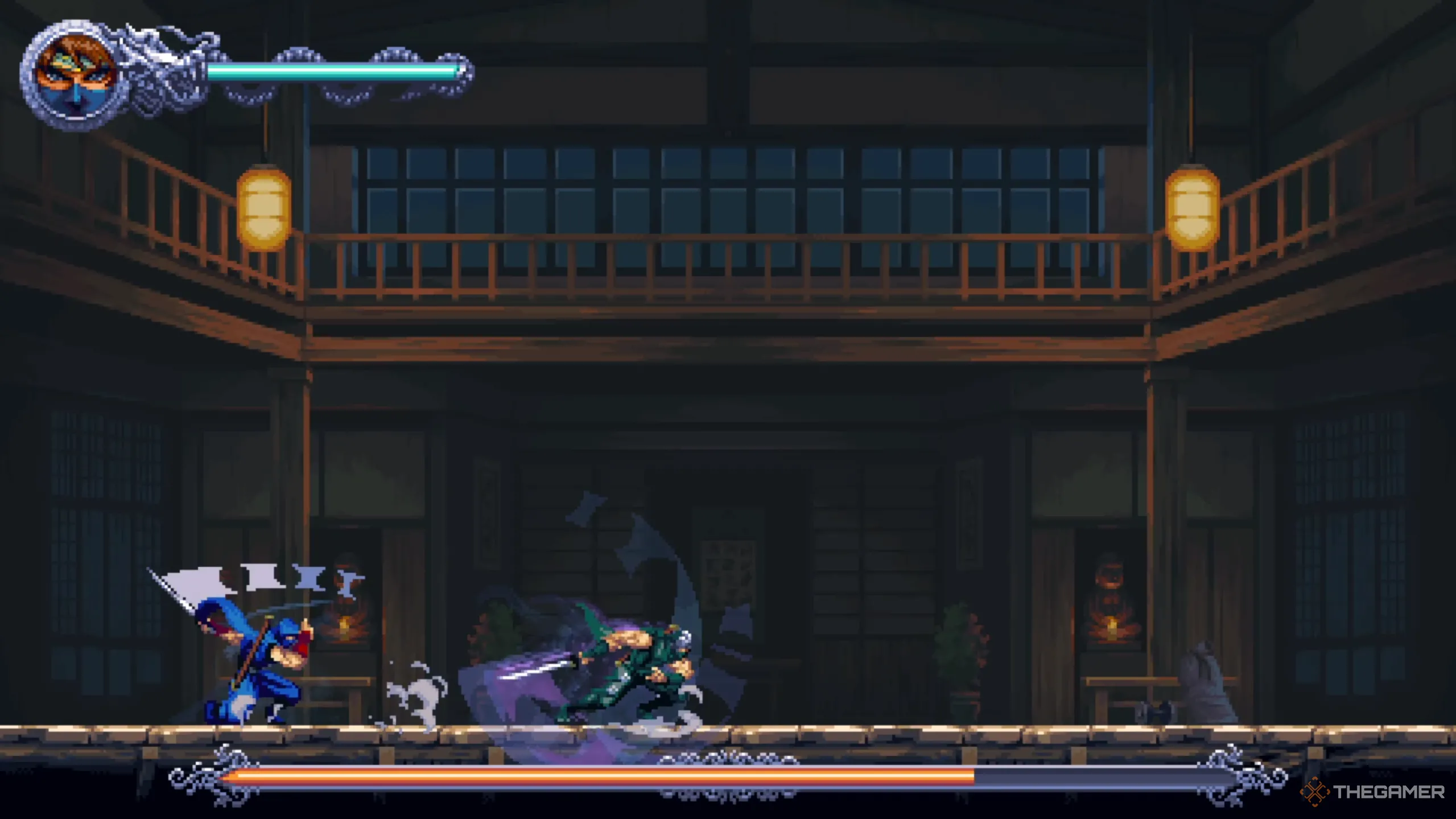 Ryu Hayabusa thực hiện chiêu chém liên hoàn trong Ninja Gaiden Ragebound