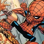 Spider-Ham đá Kraven, the Hunter trong khi vung một cây búa.