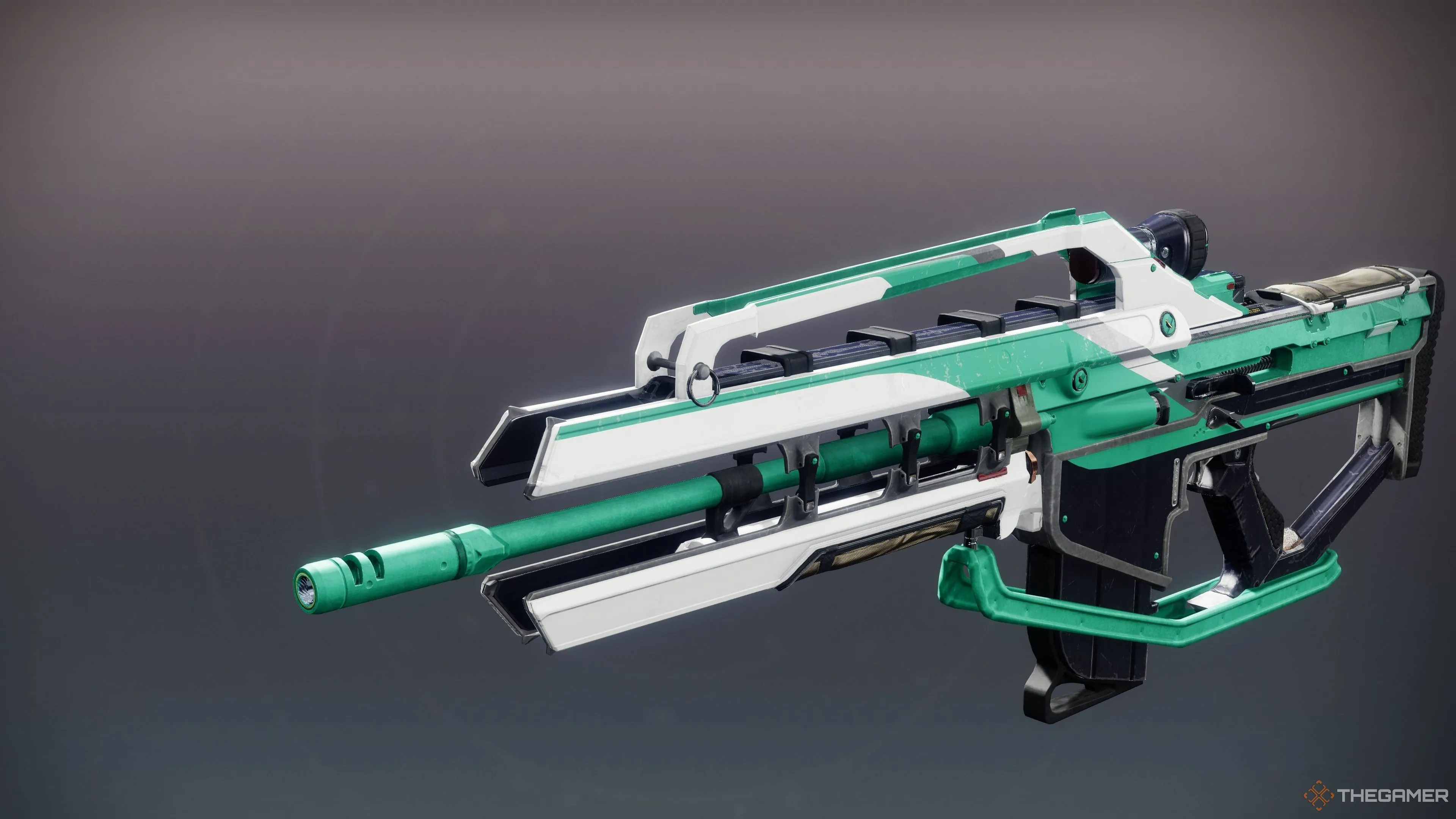 Súng trường tự động Ahab Char với thiết kế Solar đặc trưng trong Destiny 2