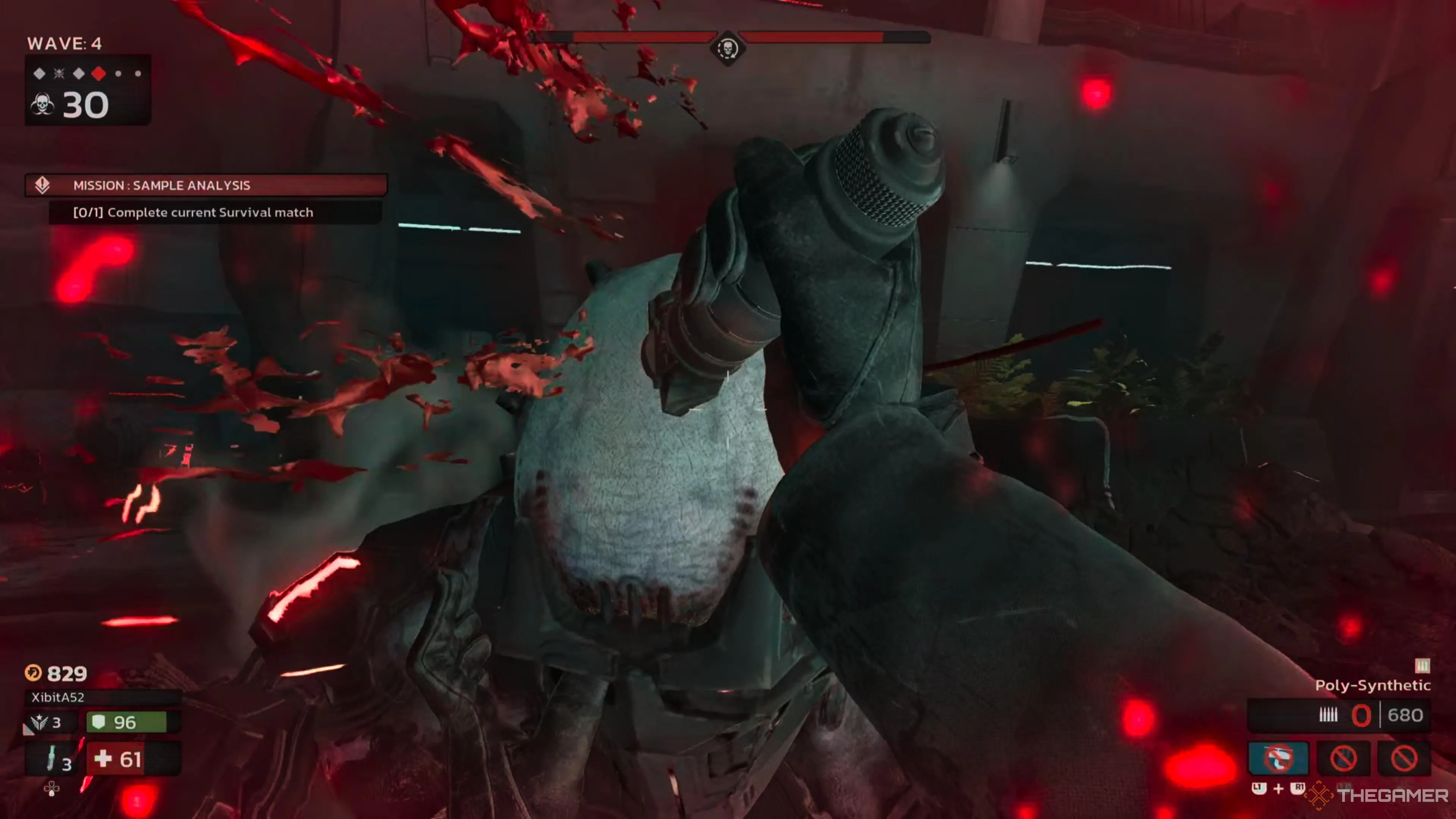 Thực hiện động tác kết liễu (execution) lên một Zed khổng lồ trong Killing Floor 3, minh họa thành tích tiêu diệt kẻ thù.