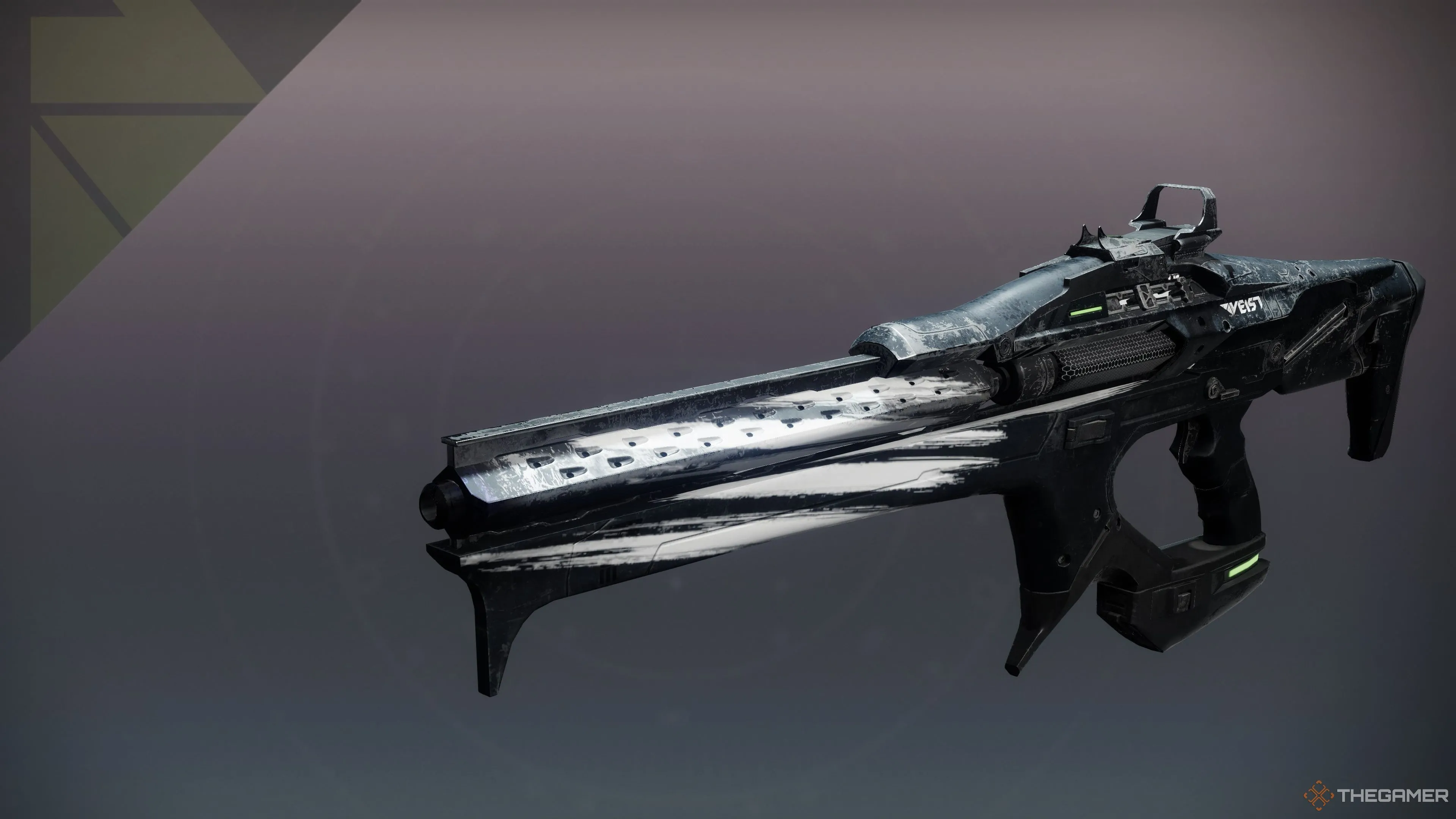 Vũ khí Linear Fusion Rifle Boomslang-4FR trong giao diện kiểm tra của Destiny 2