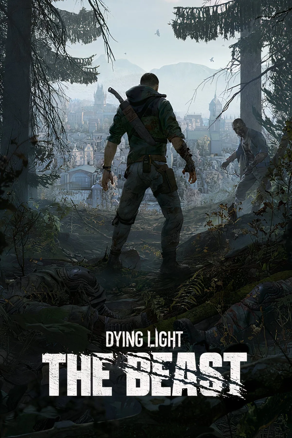 Ảnh collage gameplay Dying Light: The Beast minh họa chiến đấu và worldbuilding u ám