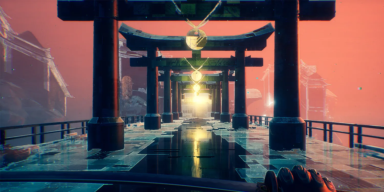 Ảnh Ghostrunner, parkour-swordplay tốc độ cao trong môi trường cyberpunk