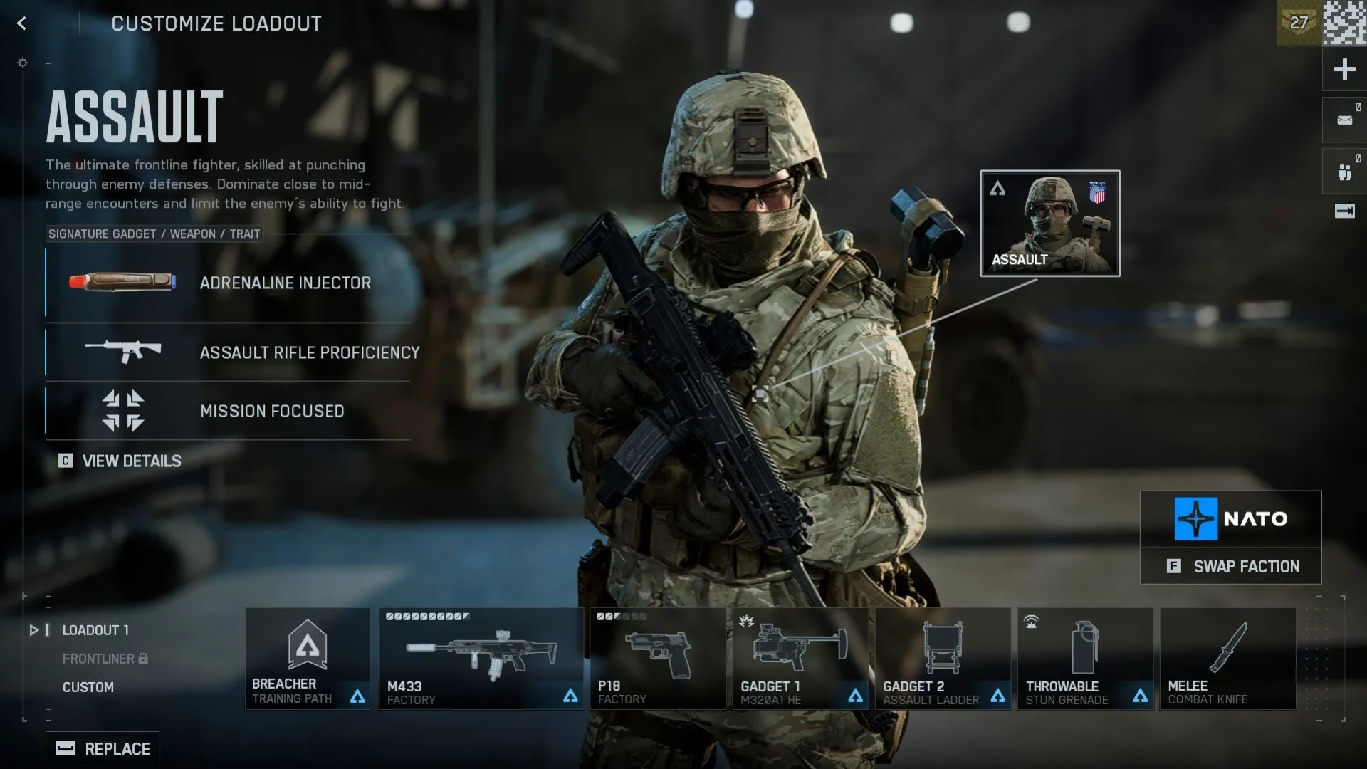 Assault trong Battlefield 6: hình ảnh nhân vật tiền tuyến, phù hợp với chiến thuật đột kích và chiếm điểm