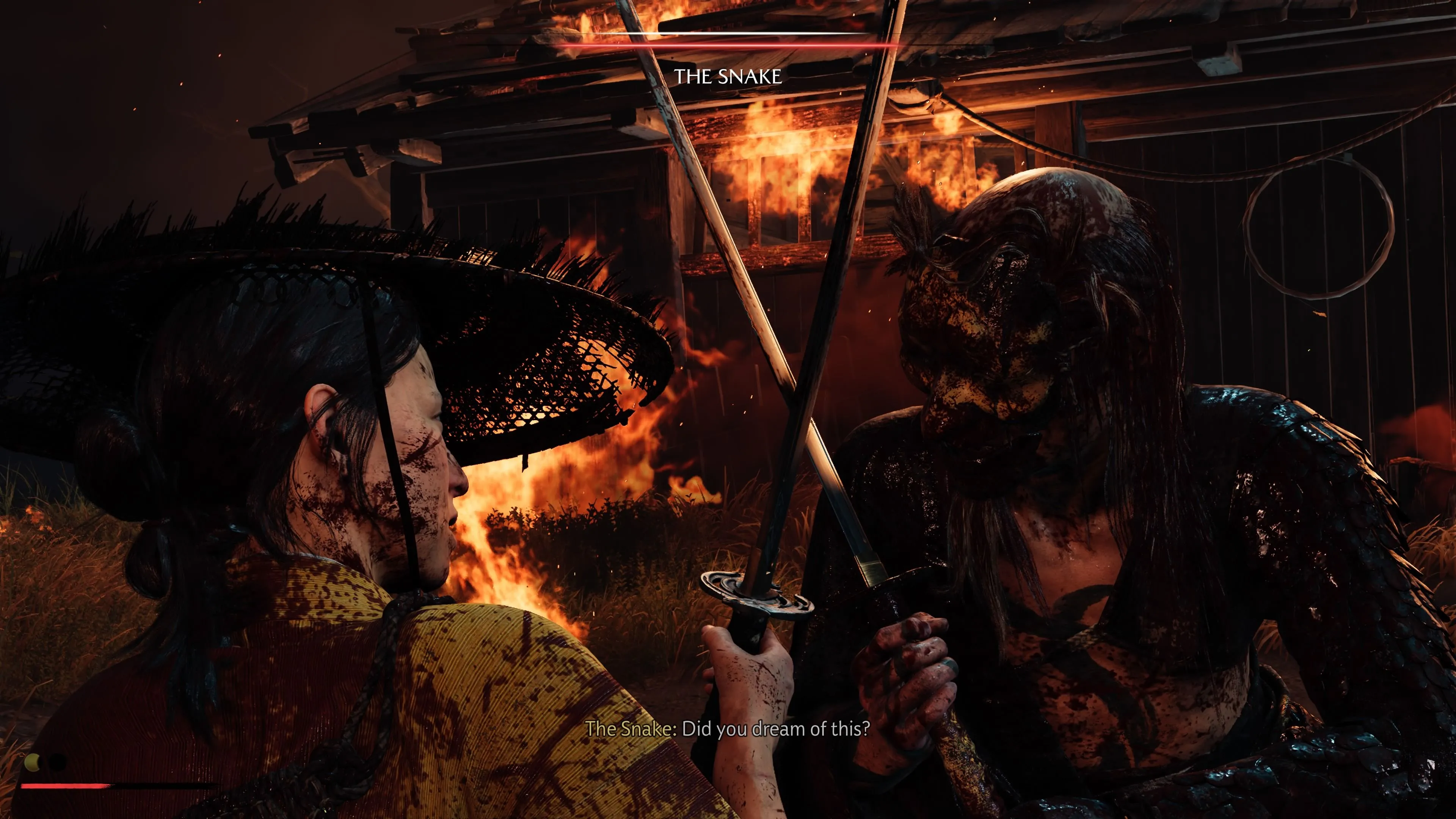 Atsu chiến đấu với sinh vật hình rắn giữa màn đêm, khoe tính điện ảnh của Ghost of Yotei