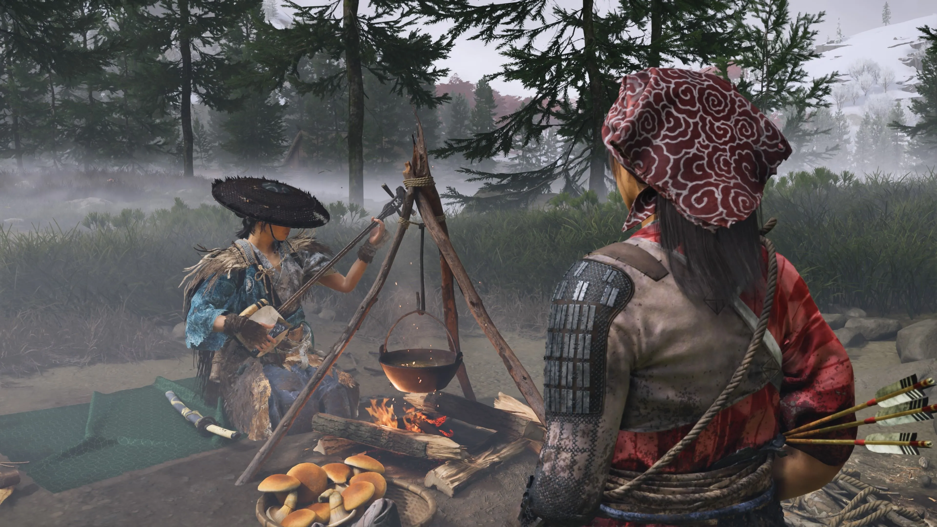 Atsu chơi shamisen trong cảnh đời thường, khoảnh khắc nhẹ nhàng dẫn vào quá khứ nhân vật