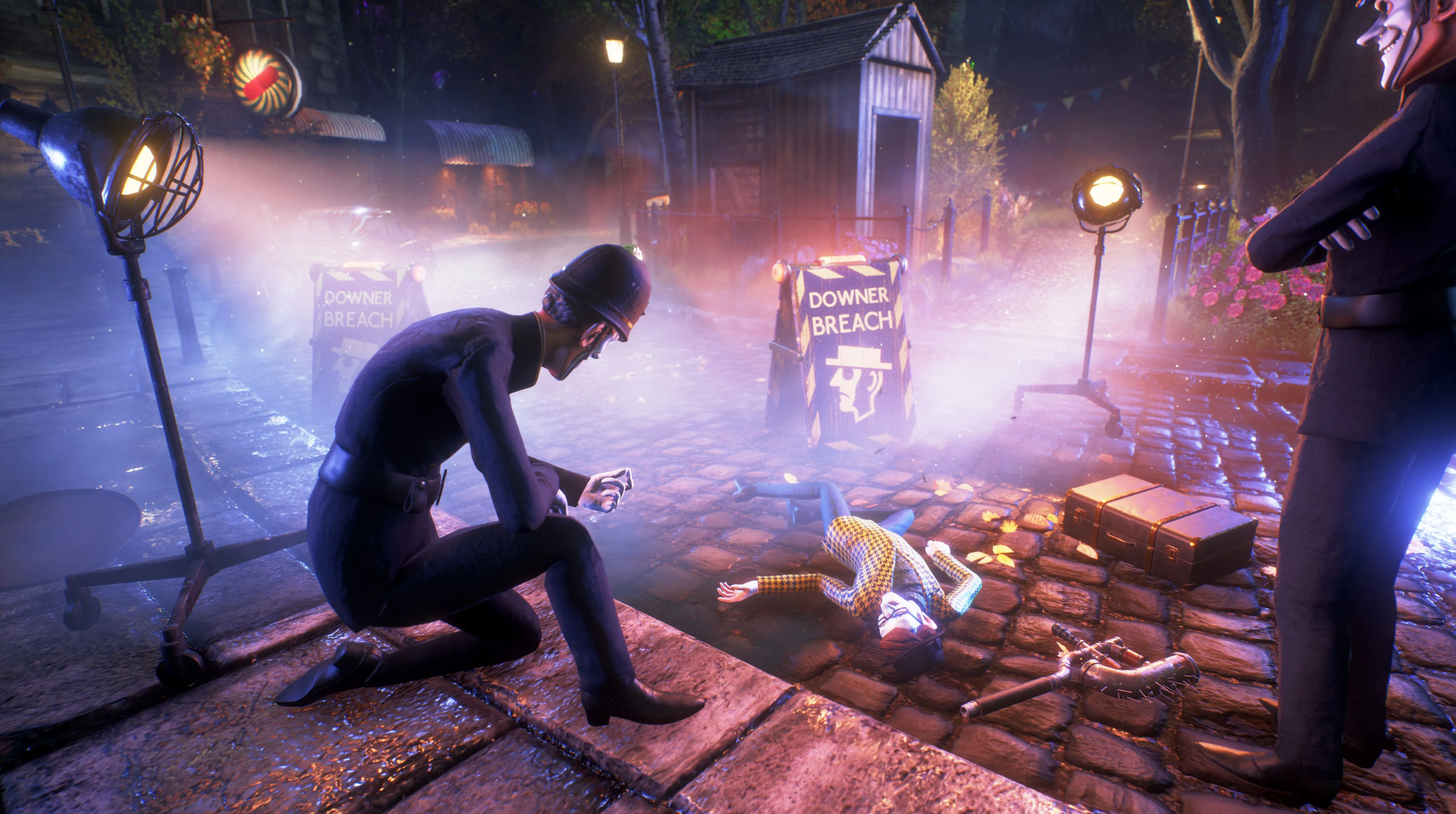 Bobbies kiểm tra thi thể trong We Happy Few