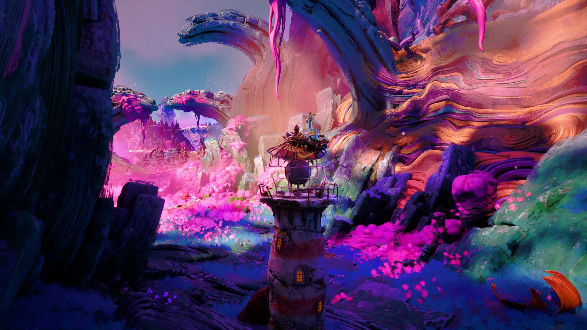 Cảnh quan painterly của Keeper, hải đăng và môi trường kỳ ảo