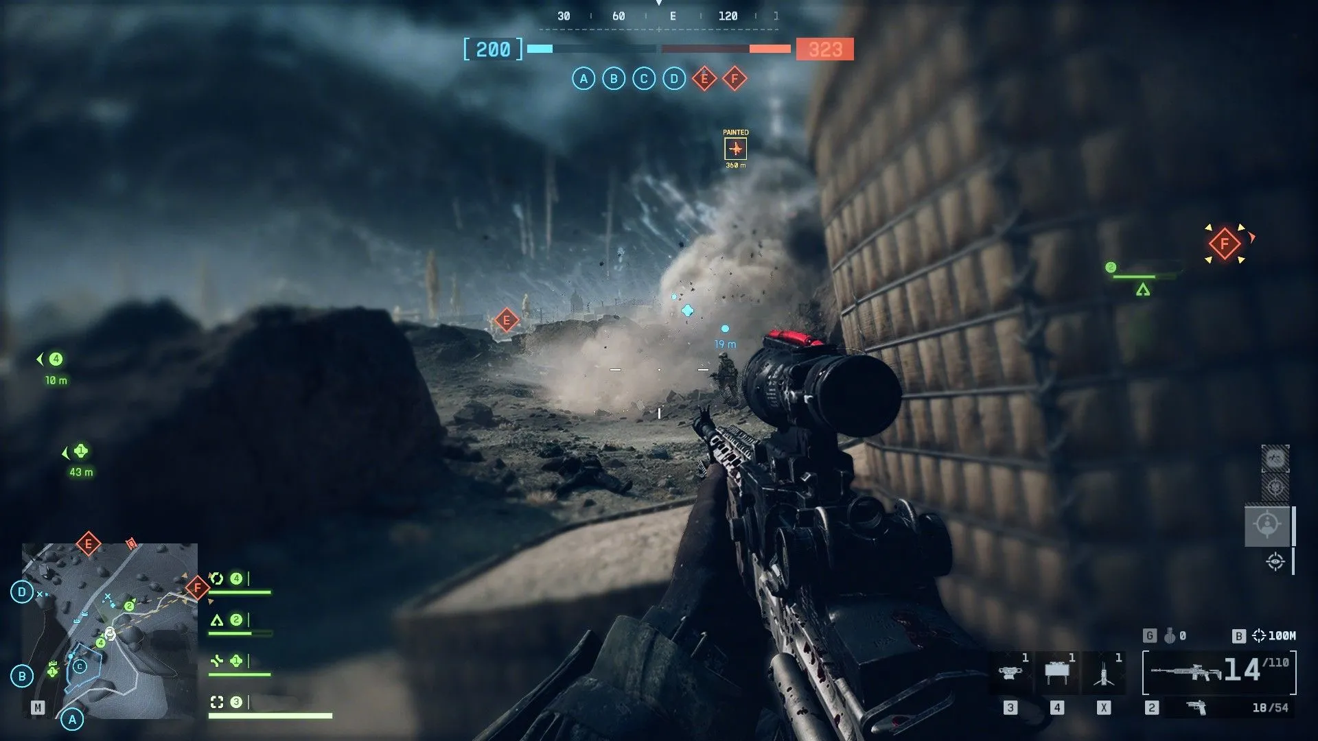 Chiến trường nổ tanh tách trong Battlefield 6, khói và đổ nát chiếm ưu thế