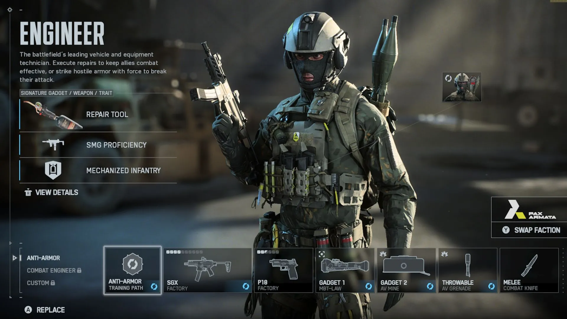 Engineer trong nhiệm vụ tiêu diệt và sửa chữa phương tiện, chơi cùng đội sẽ phát huy tối đa