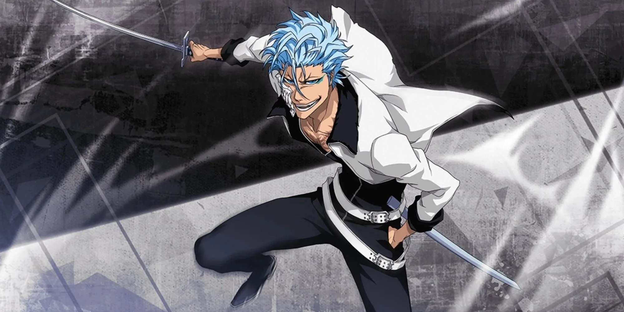 Grimmjow Jaegerjaquez trong dáng vẻ khiêu chiến nhưng chứa đựng nỗi cô độc sâu thẳm