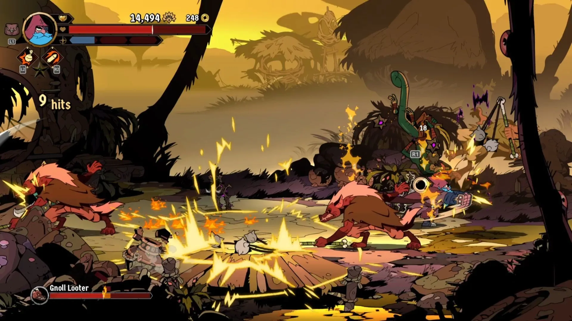 Ironhead Rush và Infused Shells tạo synergies sát thương cho Karl trong Absolum