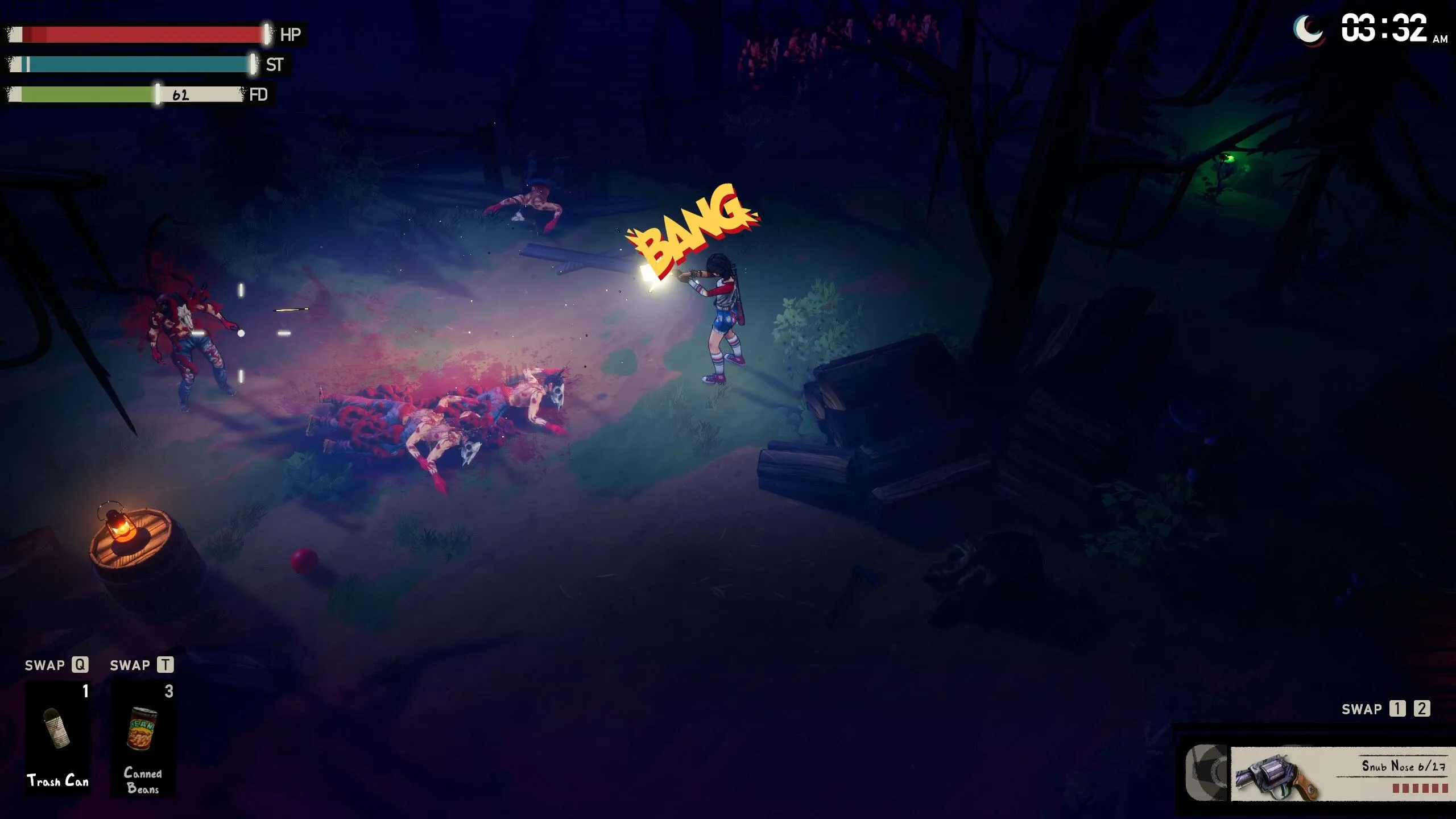 Khung cảnh loot, chế tạo và sinh tồn góc nhìn isometric trong I Hate This Place