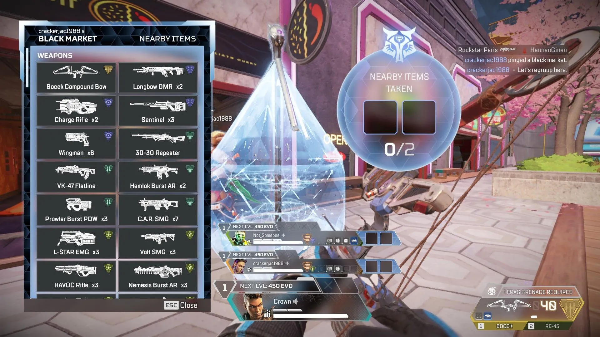 Loba kích hoạt Black Market Boutique để thu gom đồ cho đồng đội