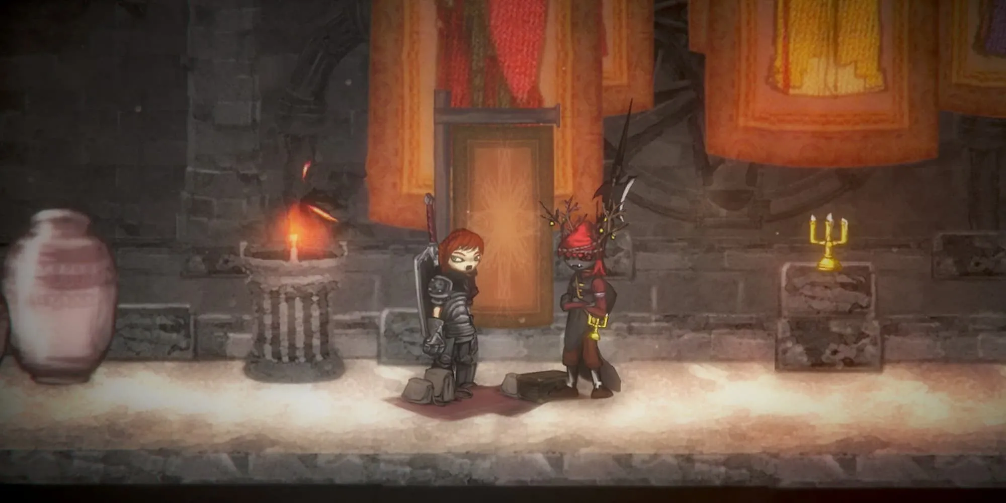 Những nhân vật và khung cảnh u ám trong Salt and Sanctuary thể hiện sự khám phá và gặp gỡ NPC bất ngờ