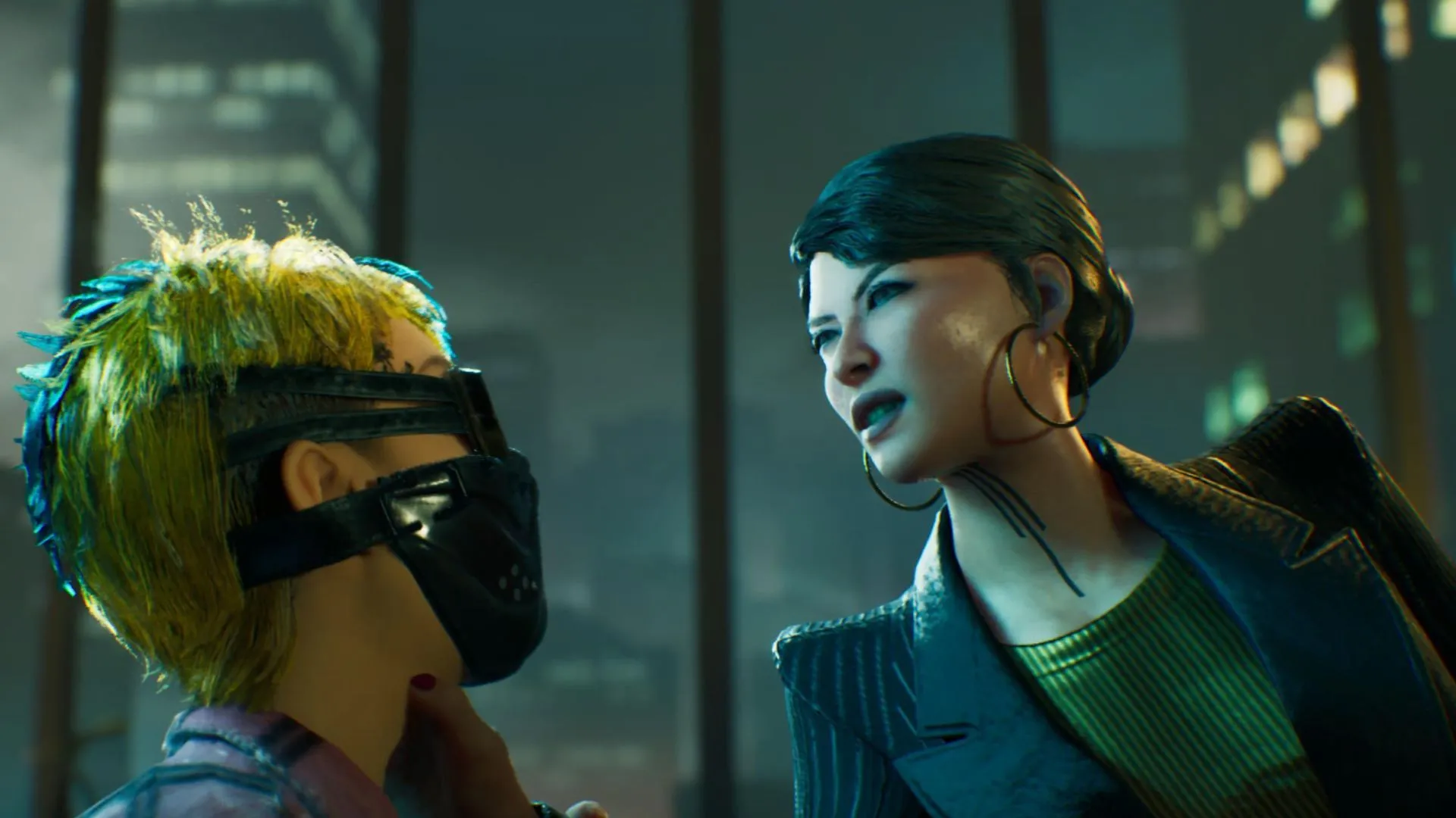 Phân cảnh Ryong trong Bloodlines 2, thể hiện thiết kế địa điểm Seattle u ám và nhân vật phản diện