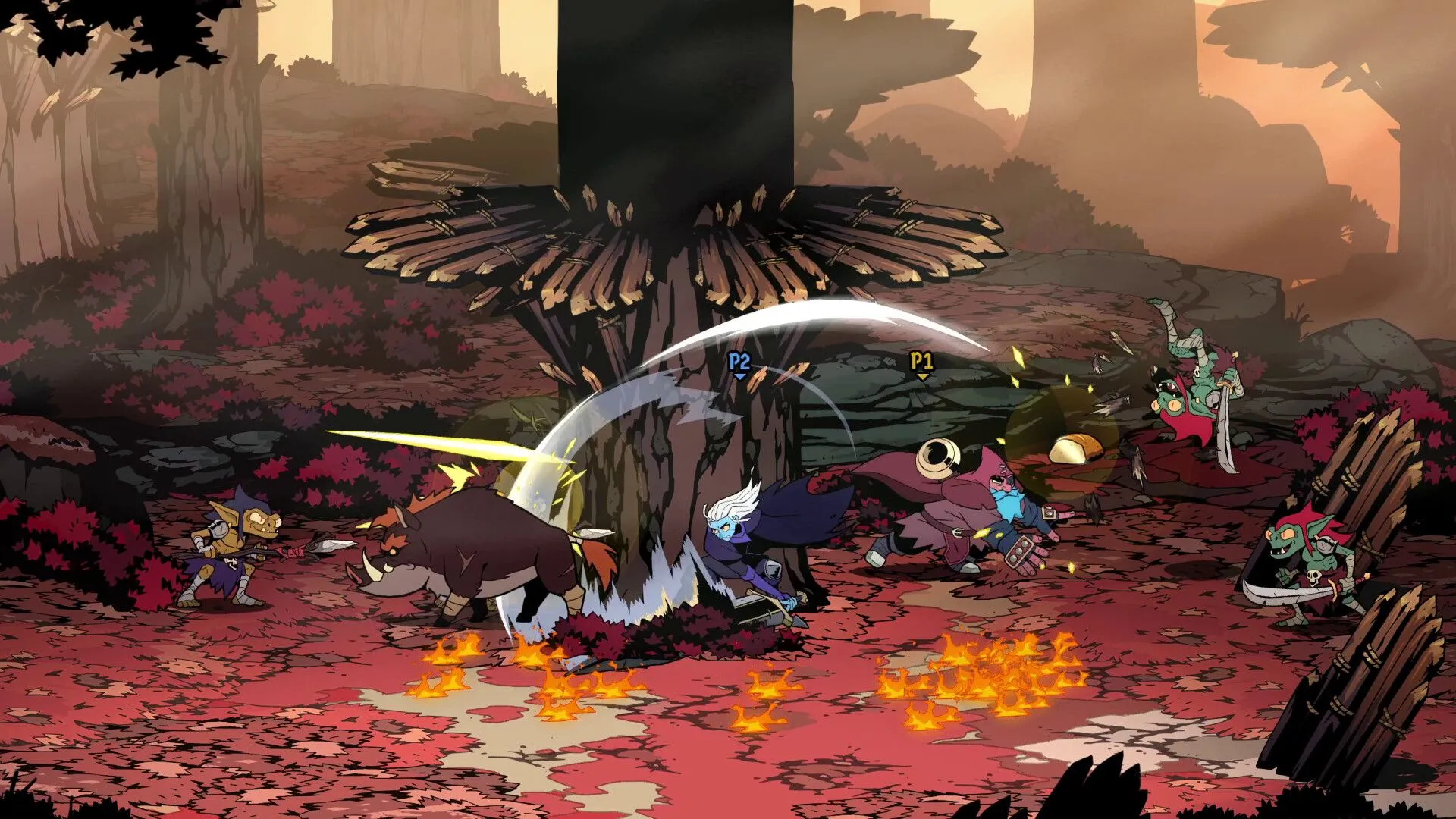 Screenshot Absolum — giao diện chiến đấu và hiệu ứng Arcana