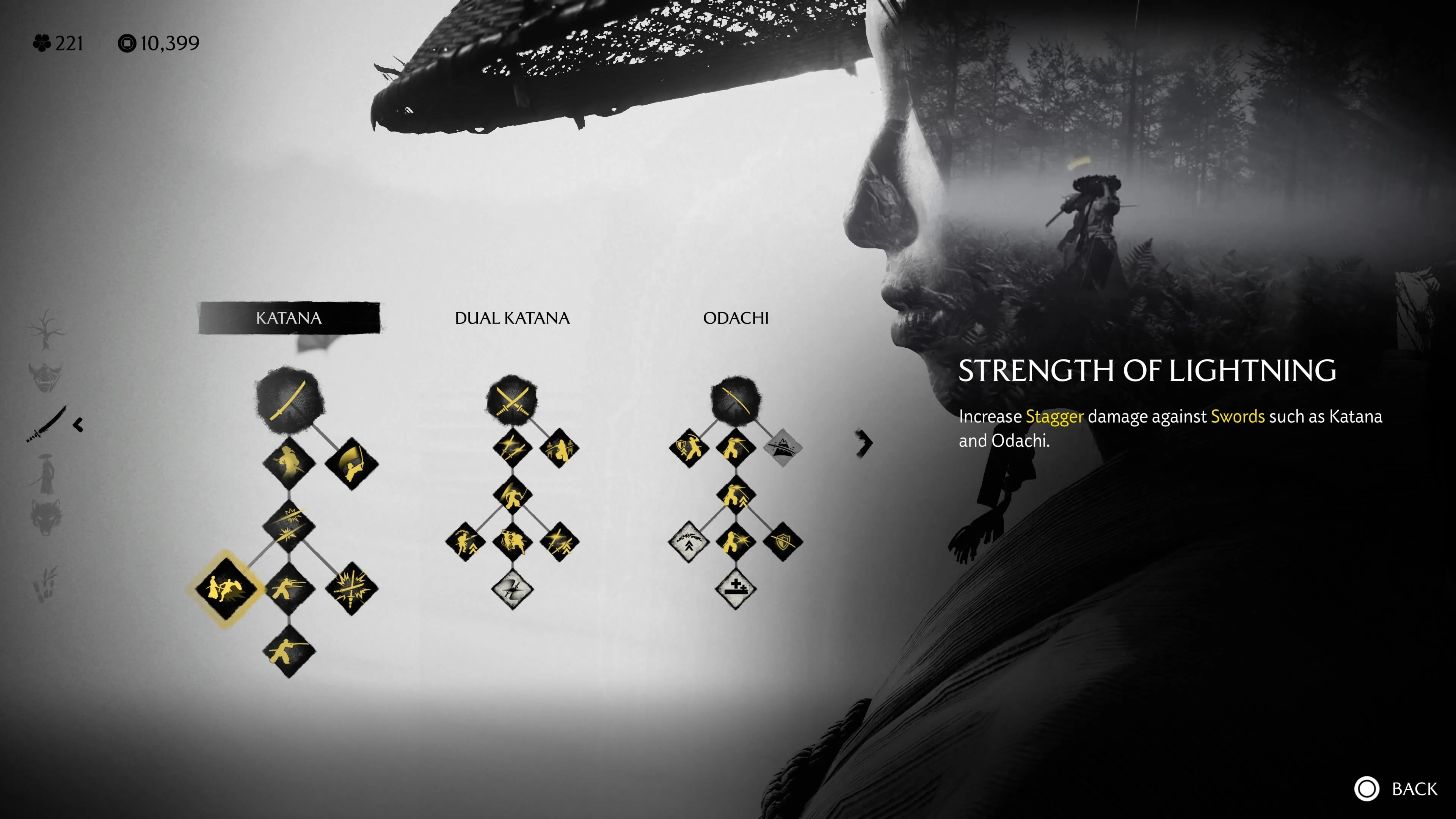 Strength of Lightning giúp chồng posture nhanh hơn bằng Katana