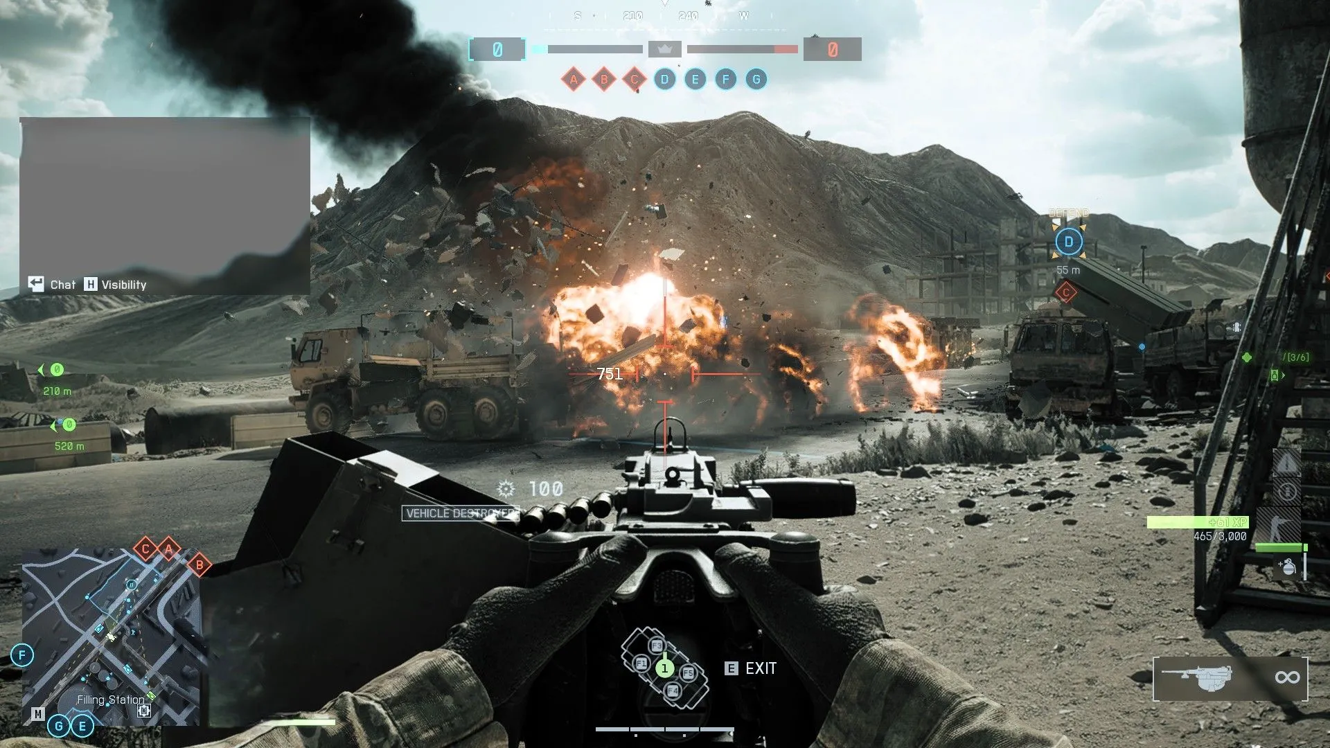 Sử dụng .50 cal trên xe 4x4 để gây áp lực và tích lũy XP nhanh